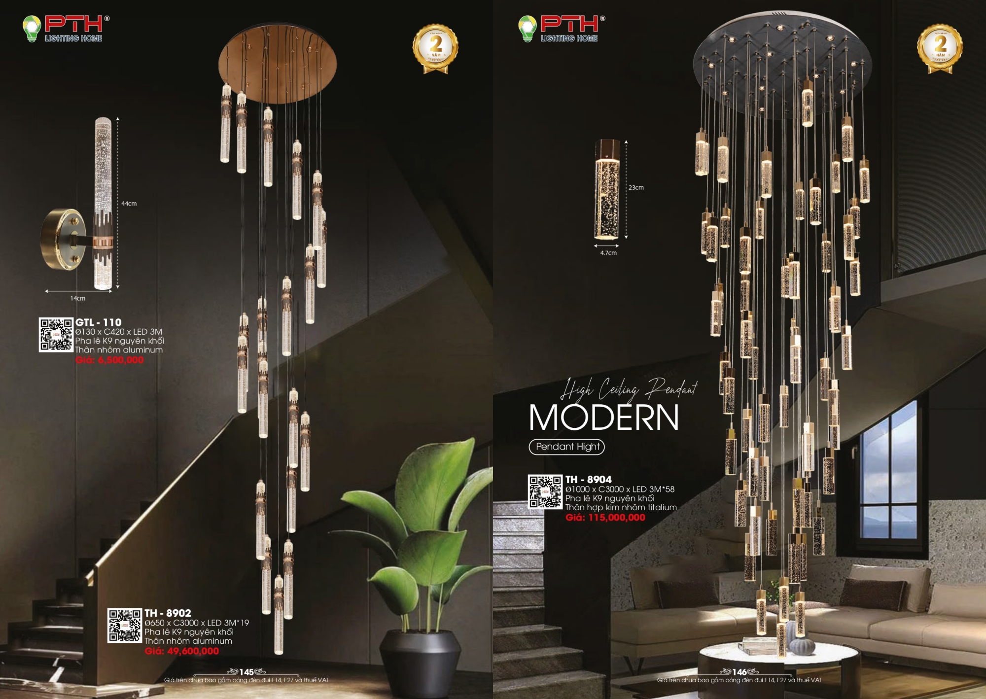 Bảng giá đèn trang trí PTH Lighting Home 2026